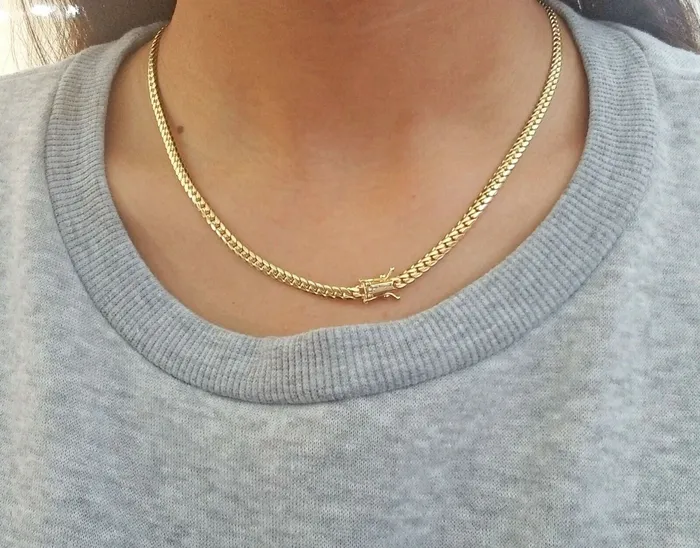 ladies 14k Yellow Gold Necklace Chain Women Cuban link 4mm 18 Box Lock globalwatches10 Necklaces ladies 14k Yellow Gold Necklace Chain Women Cuban link 4mm 18 Box Lock globalwatches10 Necklaces