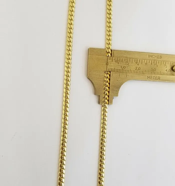ladies 14k Yellow Gold Necklace Chain Women Cuban link 4mm 18 Box Lock globalwatches10 Necklaces