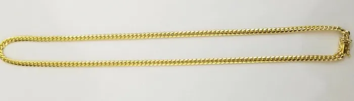 ladies 14k Yellow Gold Necklace Chain Women Cuban link 4mm 18 Box Lock globalwatches10 Necklaces
