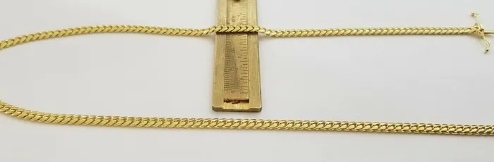 ladies 14k Yellow Gold Necklace Chain Women Cuban link 4mm 18 Box Lock globalwatches10 Necklaces