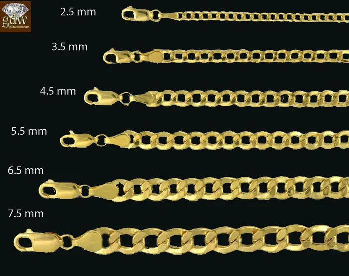 Necklaces Gold and Diamond Real 10k Gold Cuban curb link chain Necklace 65mm 24 Authentic 10k Yellow Gold