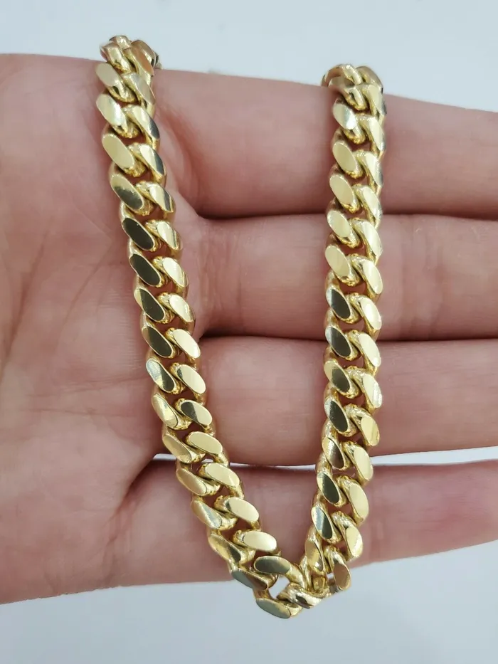 Necklaces Gold and Diamond SOLID 10k Gold 7mm 24 Miami Cuban Link Mens Necklace Box Lock Heavy Strong REAL Necklaces Gold and Diamond SOLID 10k Gold 7mm 24 Miami Cuban Link Mens Necklace Box Lock Heavy Strong REAL