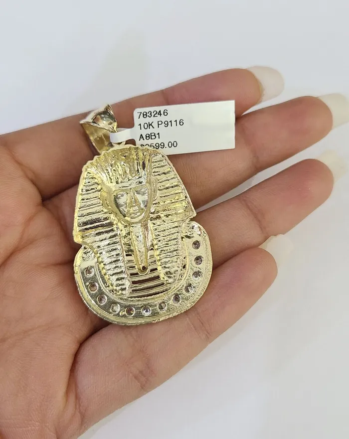 Necklaces Real 10k Rope Chain Pharaoh Charm Set 7mm 1826 Inch Necklace Yellow Gold Globalwatches10