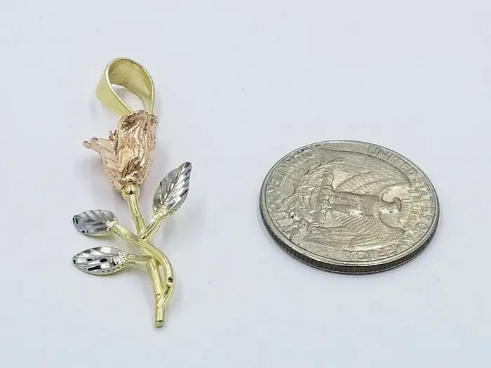 Necklaces Solid 10k Yellow Gold Rose Flower Charm Floral Pendant Diamond Cut Women Real Gold and Diamond Necklaces Solid 10k Yellow Gold Rose Flower Charm Floral Pendant Diamond Cut Women Real Gold and Diamond