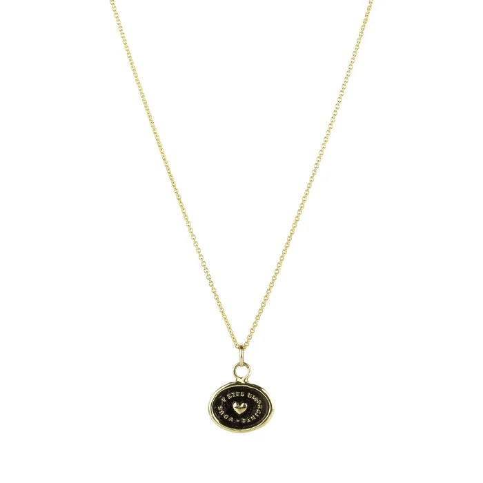 Pyrrha Necklaces 14k Heart Print Talisman Necklace Pyrrha Necklaces 14k Heart Print Talisman Necklace