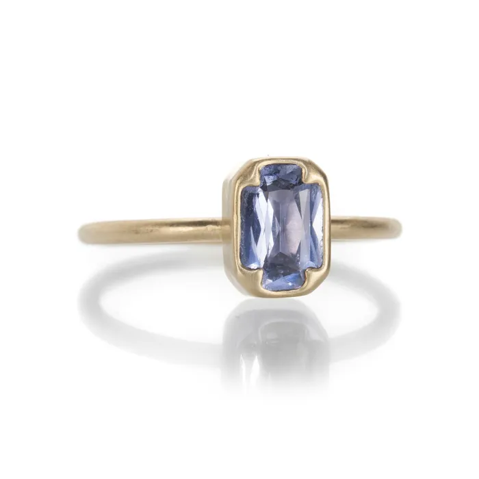 Rectangular Blue Sapphire Ring Gabriella Kiss Rings