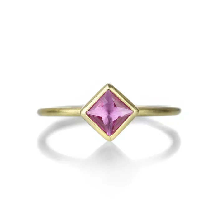 Rings Gabriella Kiss 18k Square Pink Sapphire Ring Rings Gabriella Kiss 18k Square Pink Sapphire Ring