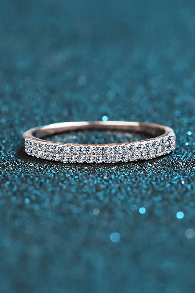 Trendsi Rings Moissanite 925 Sterling Silver HalfEternity Ring